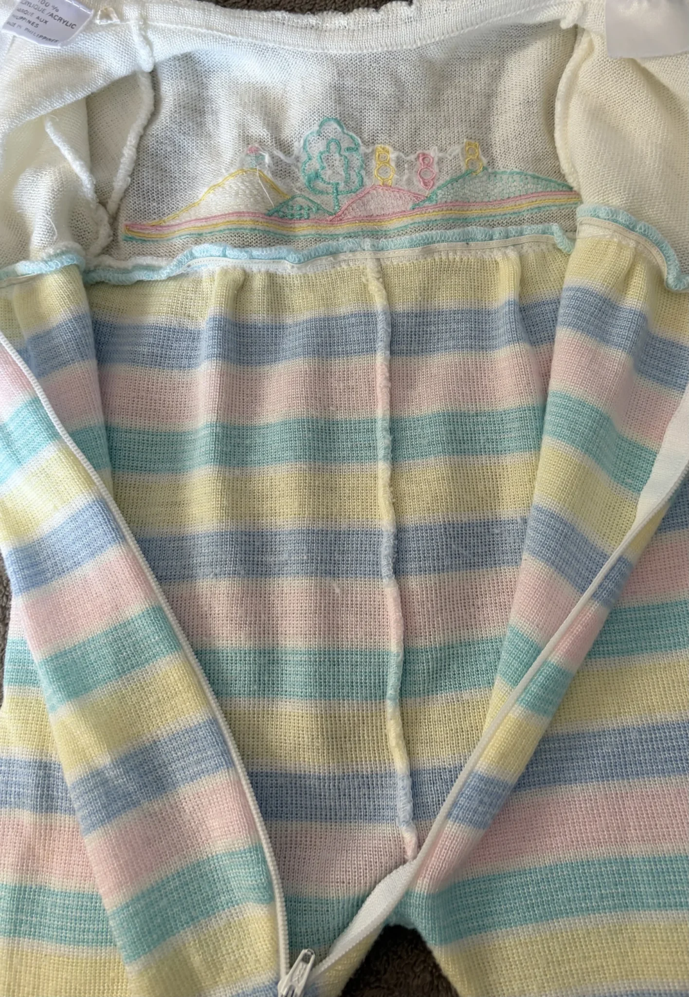 Image for Vintage 80s/90s Pastel Knit Romper – Size 6M