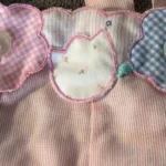 Thumbnail for Adorable Vintage Baby Dungarees – Retro Style in Pink and White
