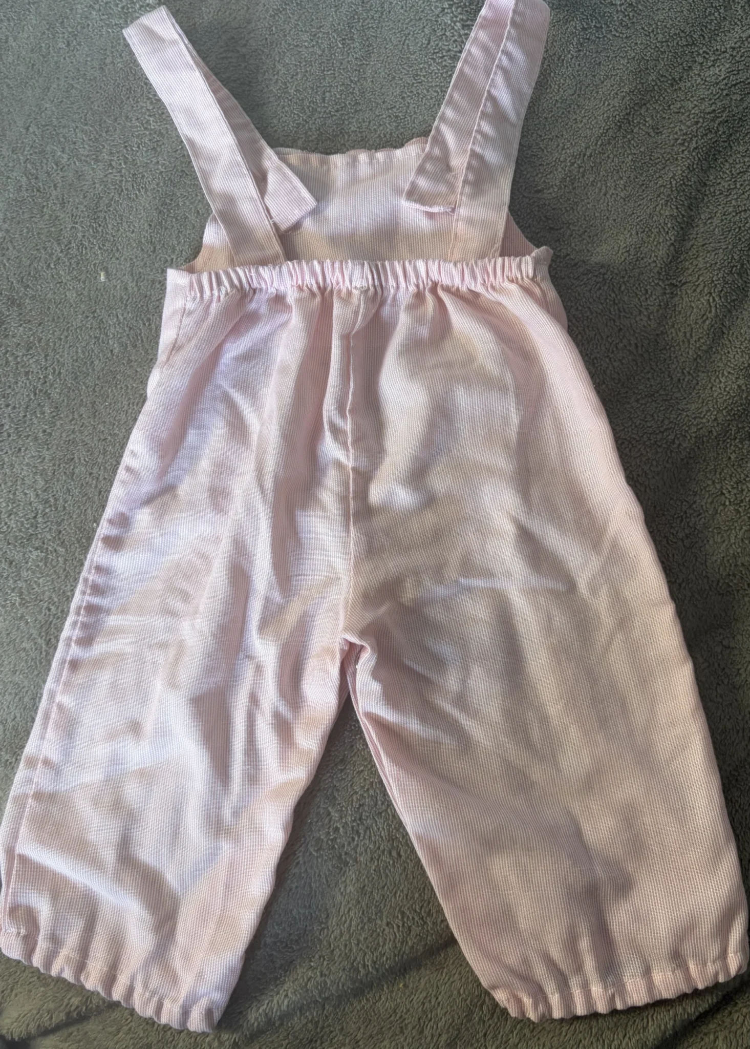 Image for Adorable Vintage Baby Dungarees – Retro Style in Pink and White