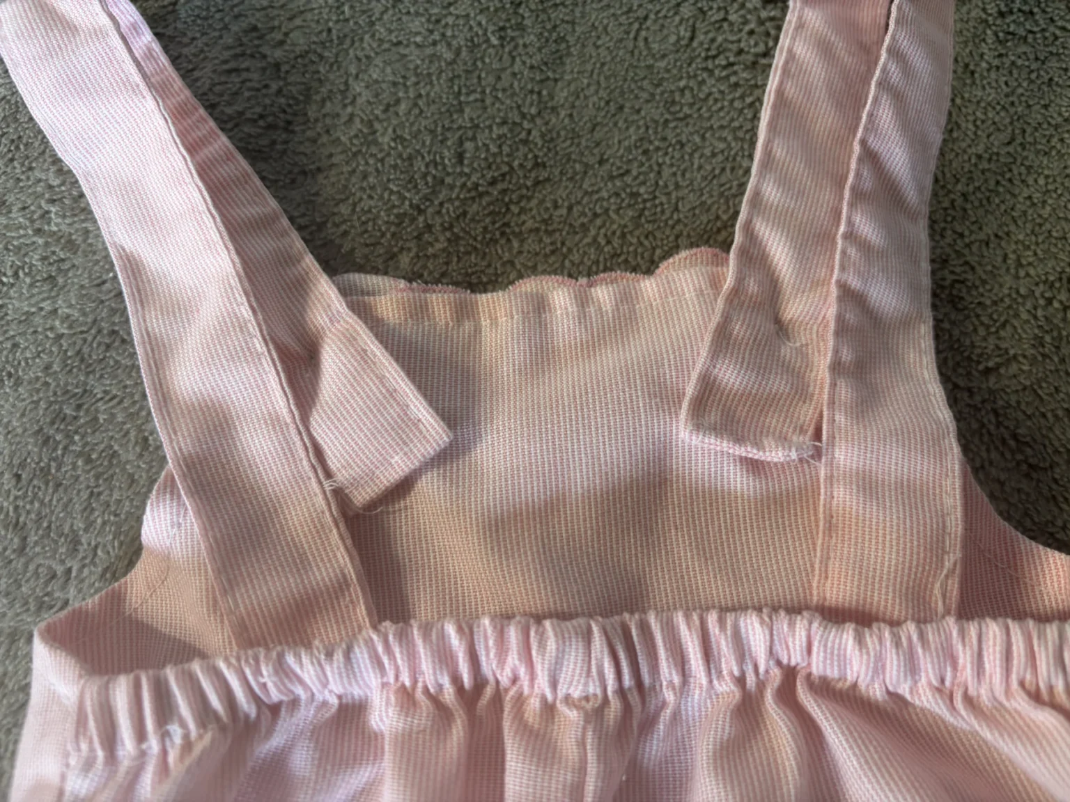 Image for Adorable Vintage Baby Dungarees – Retro Style in Pink and White
