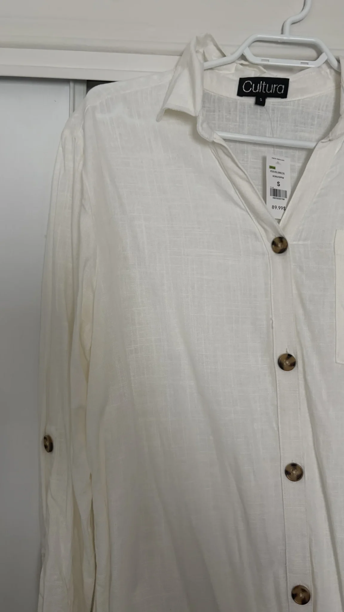 Image for Long linen-effect dress