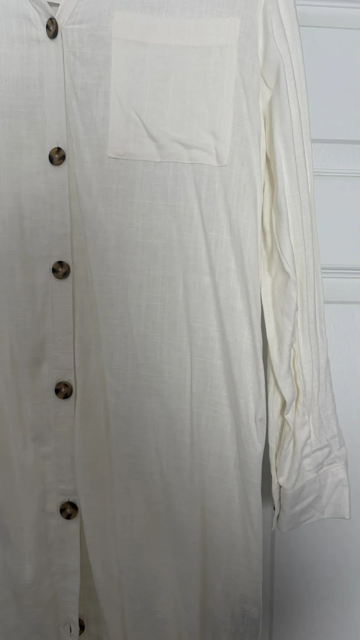 Image for Long linen-effect dress