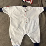 Thumbnail for MINIMAXI vintage baby pyjama and beret set – Made in Canada – 12 months