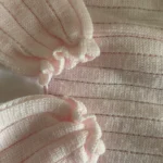 Thumbnail for Beautiful vintage pink knitted pyjamas / romper – 3 months