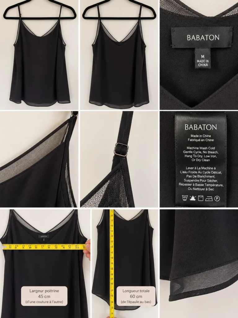 Image for Black Babaton tank top with tulle panels – Size M