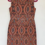 Thumbnail for RAOUL dress in textured paisley with faux leather trim – FR 34 / US 2
