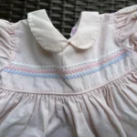 Thumbnail for Vintage TLC dress in pink corduroy with a crossover neckline, size 18M