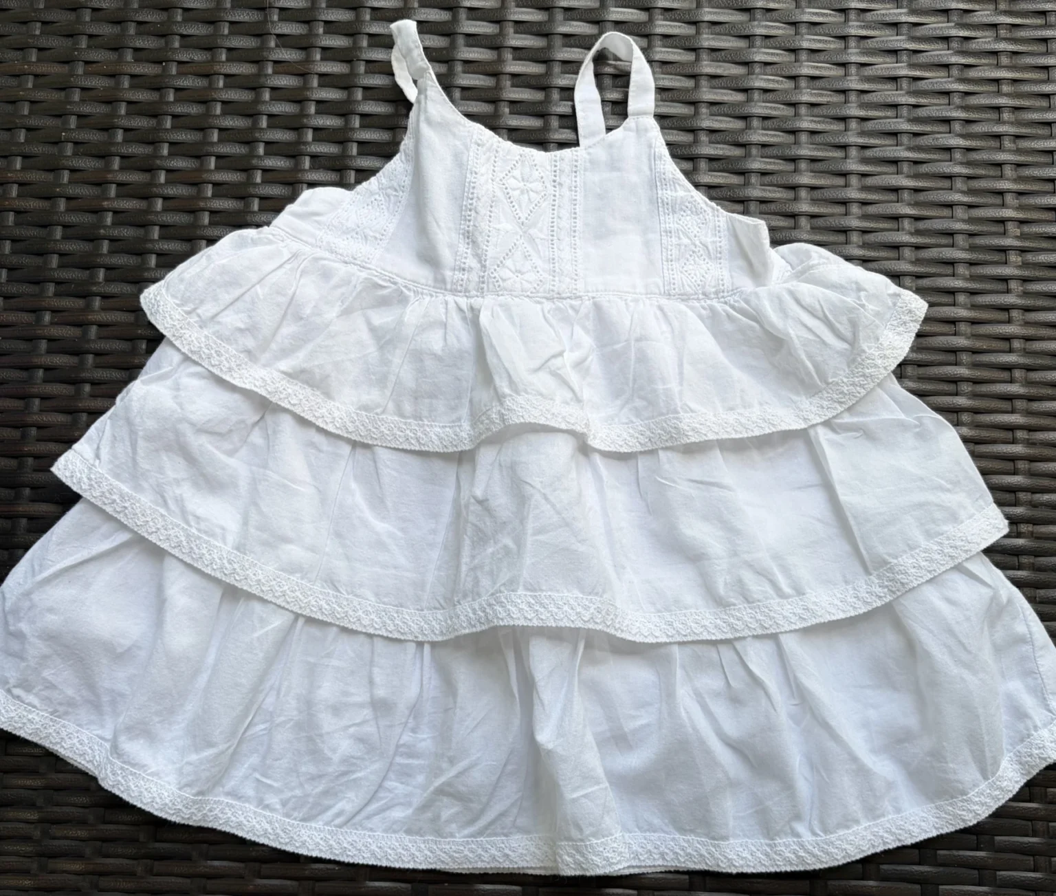 Featured image for Joe Fresh white ruffled dress – Baby girl, 6–12 months