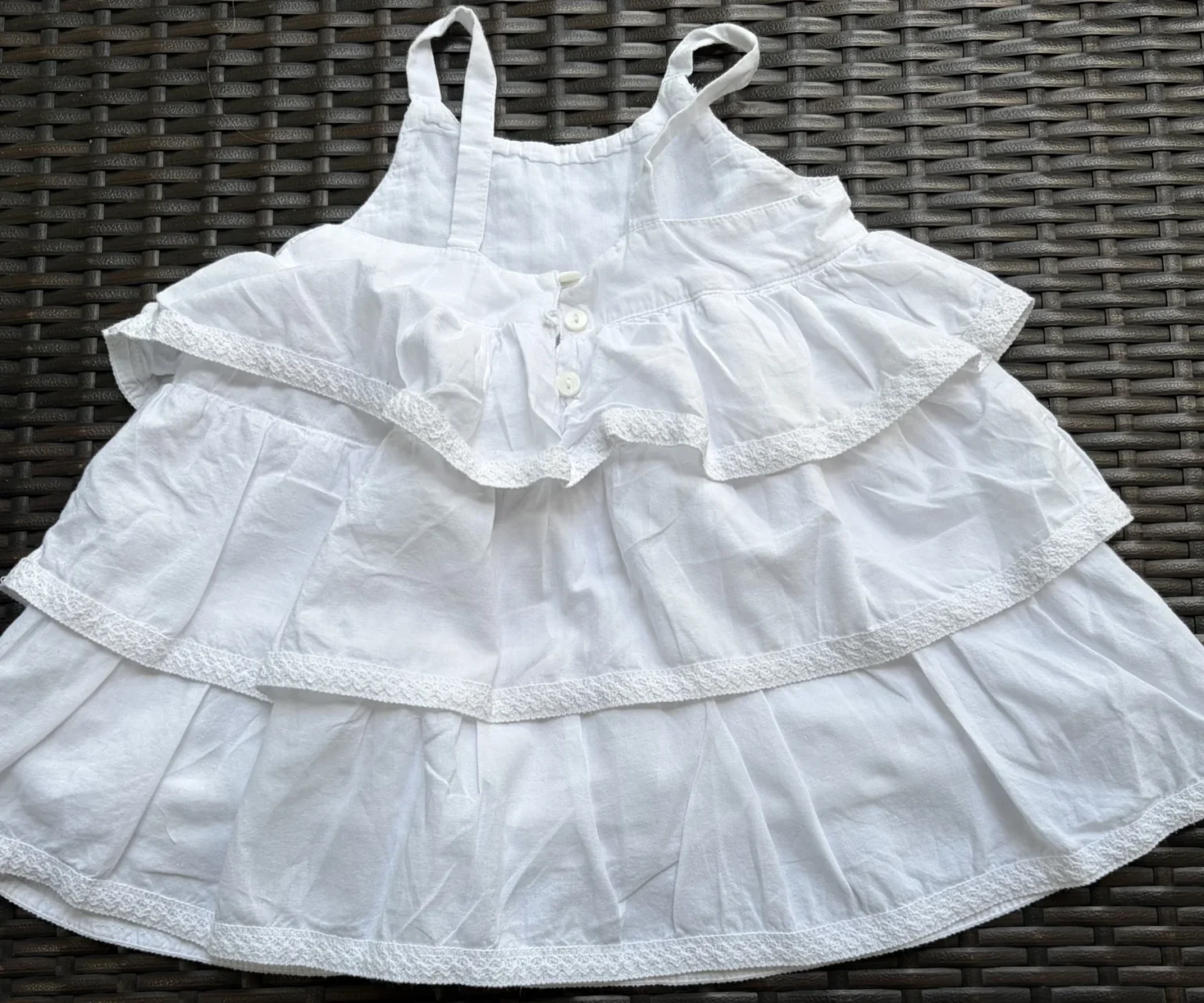 Image for Joe Fresh white ruffled dress – Baby girl, 6–12 months