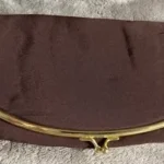 Thumbnail for Vintage ST. JOHN evening clutch bag with built-in mini purse – Brown & Gold