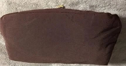 Image for Vintage ST. JOHN evening clutch bag with built-in mini purse – Brown & Gold