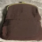 Thumbnail for Vintage ST. JOHN evening clutch bag with built-in mini purse – Brown & Gold