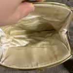 Thumbnail for Vintage ST. JOHN evening clutch bag with built-in mini purse – Brown & Gold