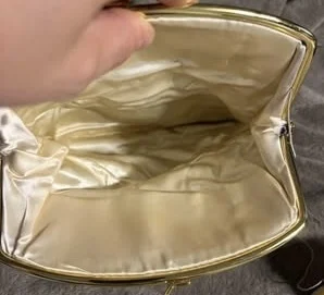 Image for Vintage ST. JOHN evening clutch bag with built-in mini purse – Brown & Gold