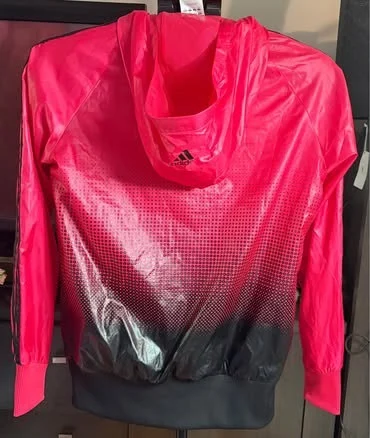 Image for Adidas Junior Hooded Windbreaker – Neon Pink & Black – Size XL (13–14 years)