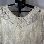 Thumbnail for 1980s Vintage Lace and Beaded Wedding Dress – William S. (Made in Canada) – Size S / 4–6
