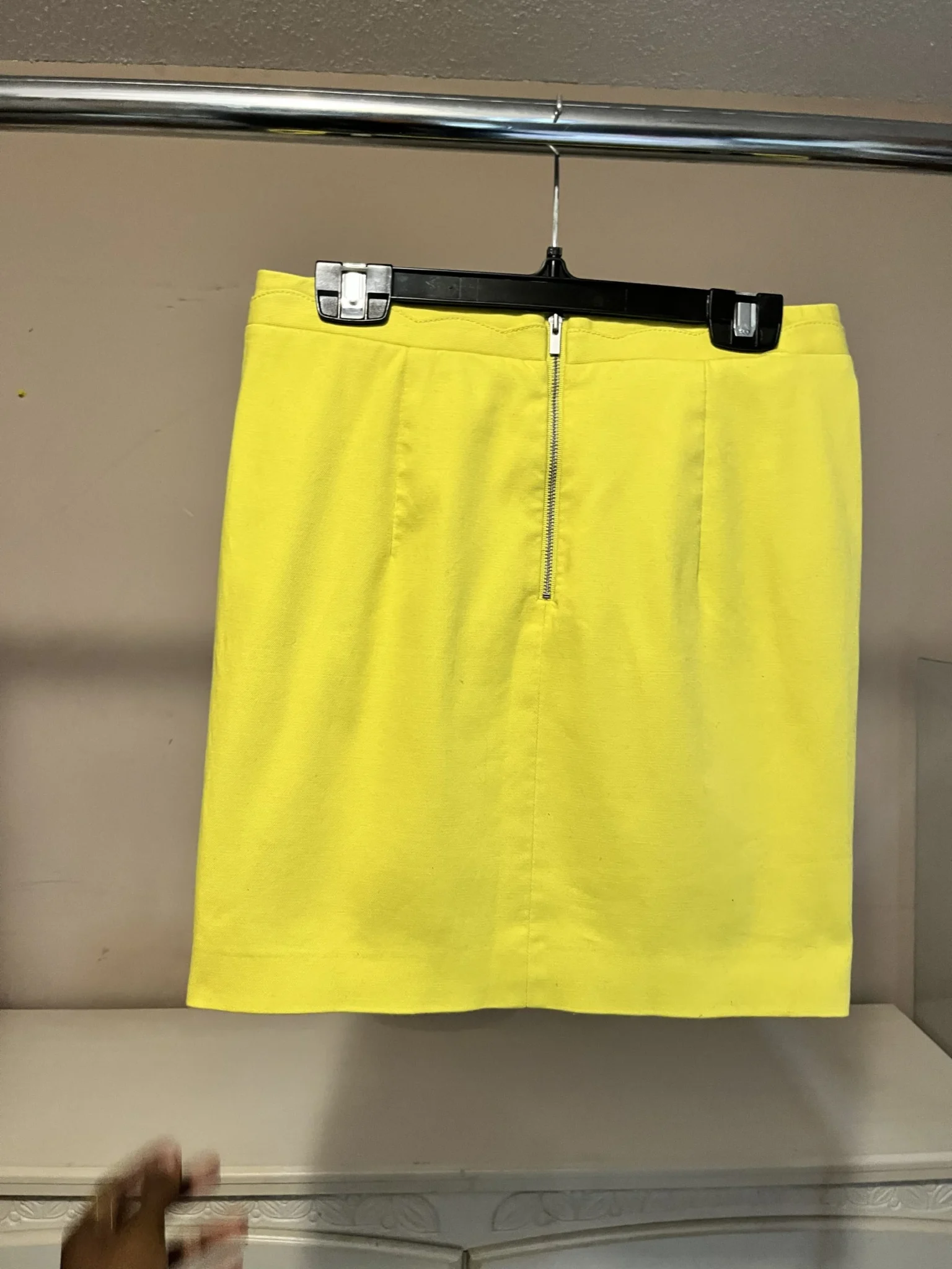 Image for Banana Republic Scalloped Pencil Mini Skirt, Yellow, Size 0