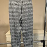 Thumbnail for High-waisted checked skinny trousers, size M, black and white