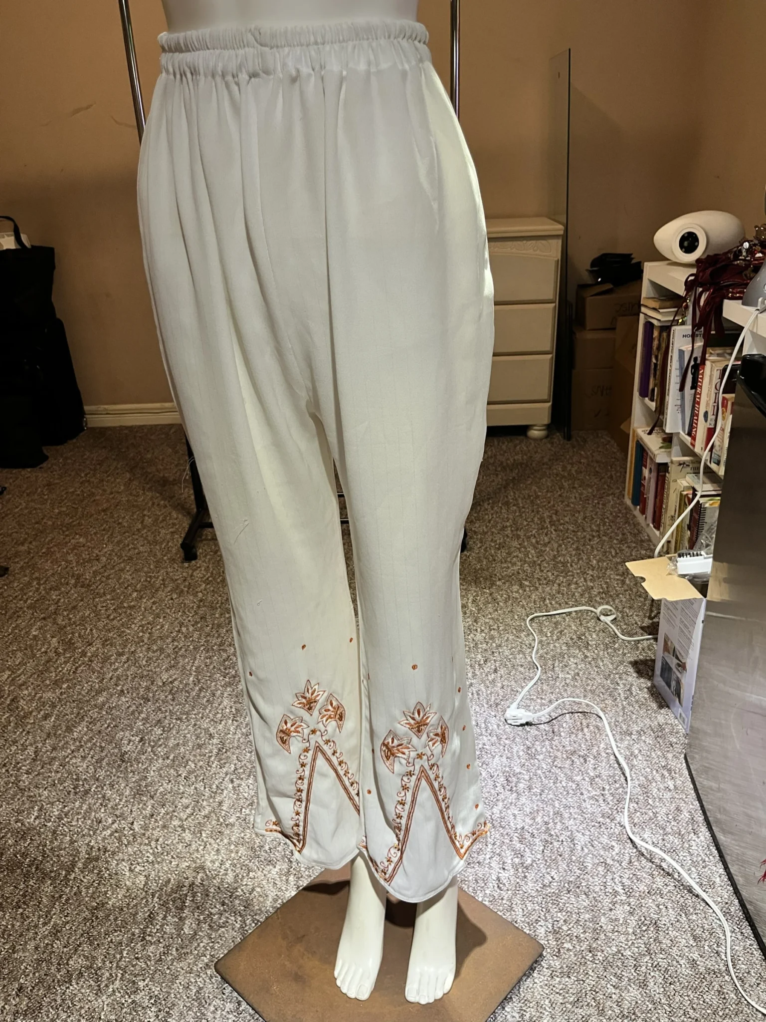 Featured image for Embroidered Mid-Rise Relaxed-Fit Trousers