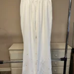 Thumbnail for Embroidered Mid-Rise Relaxed-Fit Trousers