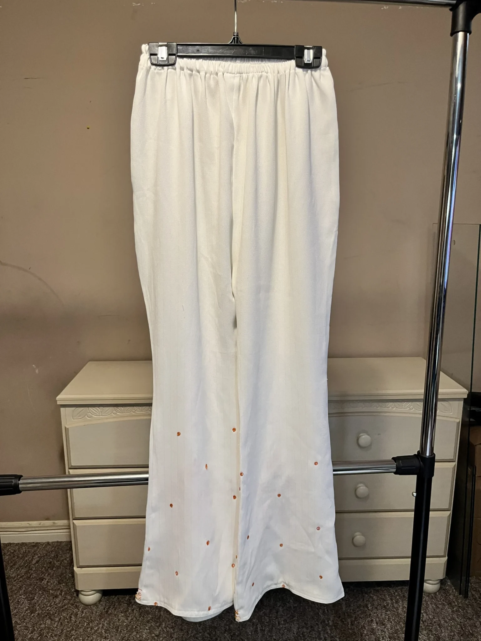 Image for Embroidered Mid-Rise Relaxed-Fit Trousers