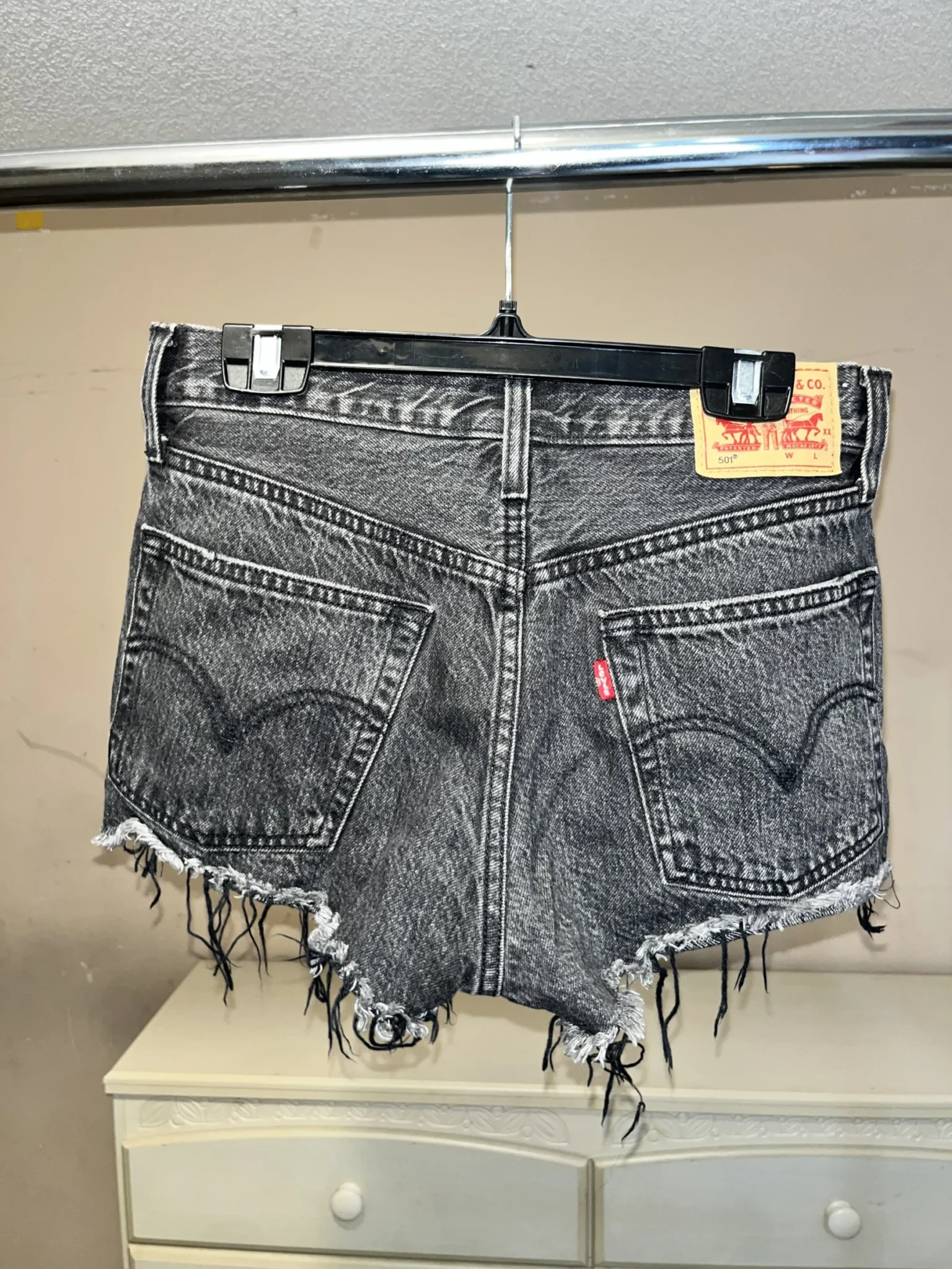 Image for Levi’s 501 Women’s Fun Night Mid-Rise Black Cut-Off Shorts