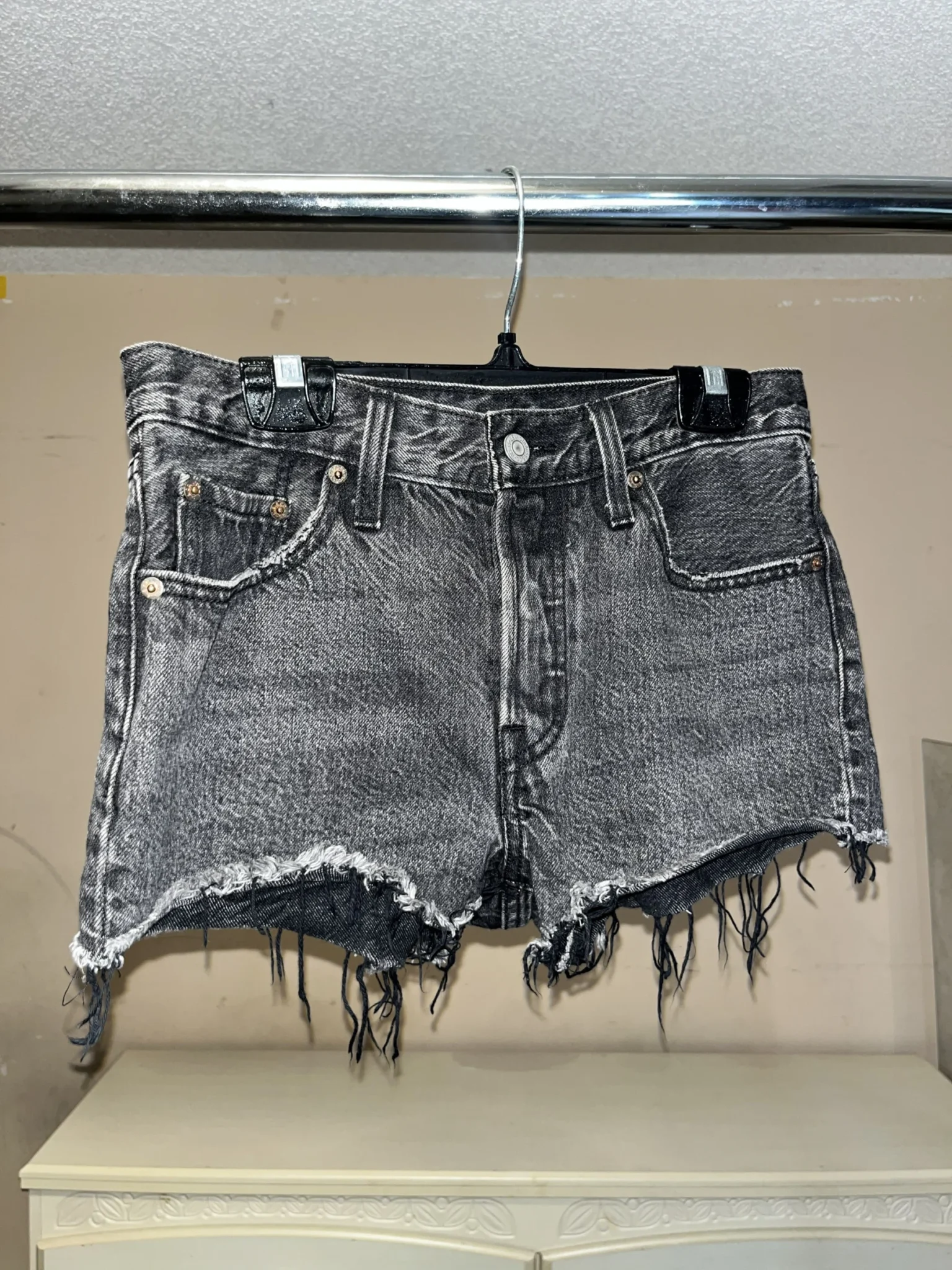 Image for Levi’s 501 Women’s Fun Night Mid-Rise Black Cut-Off Shorts