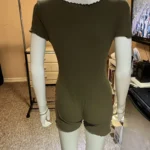 Thumbnail for Lettuce Trim Rib-knit Skinny Romper
