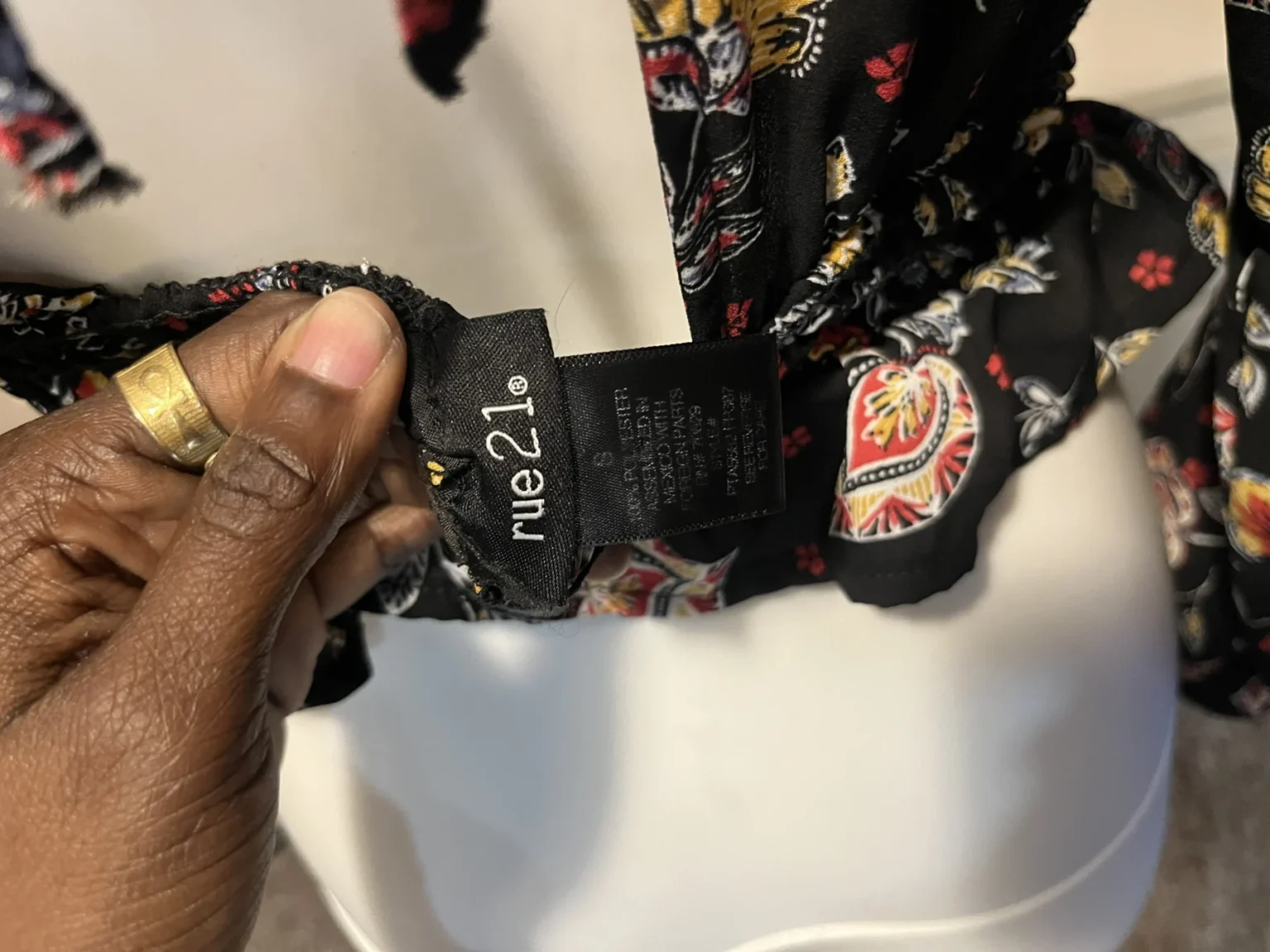 Image for long-sleeved floral crop top