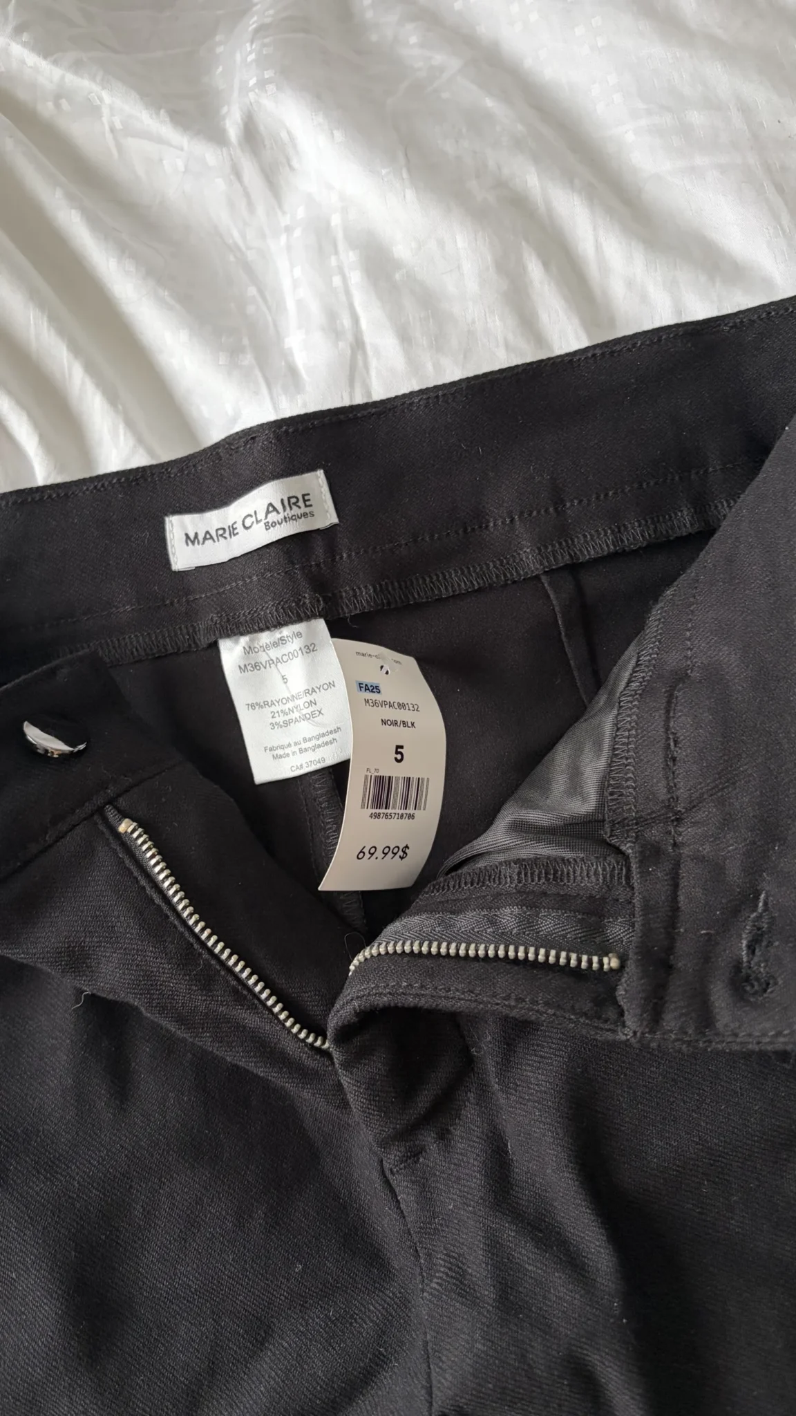 Image for Black straight-leg trousers