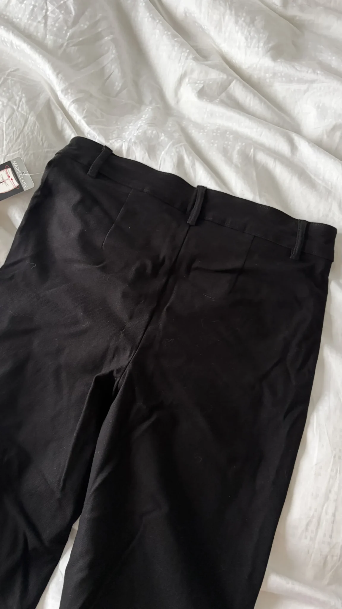 Image for Black straight-leg trousers