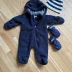 Thumbnail for 3-month-old baby fleece bear onesie