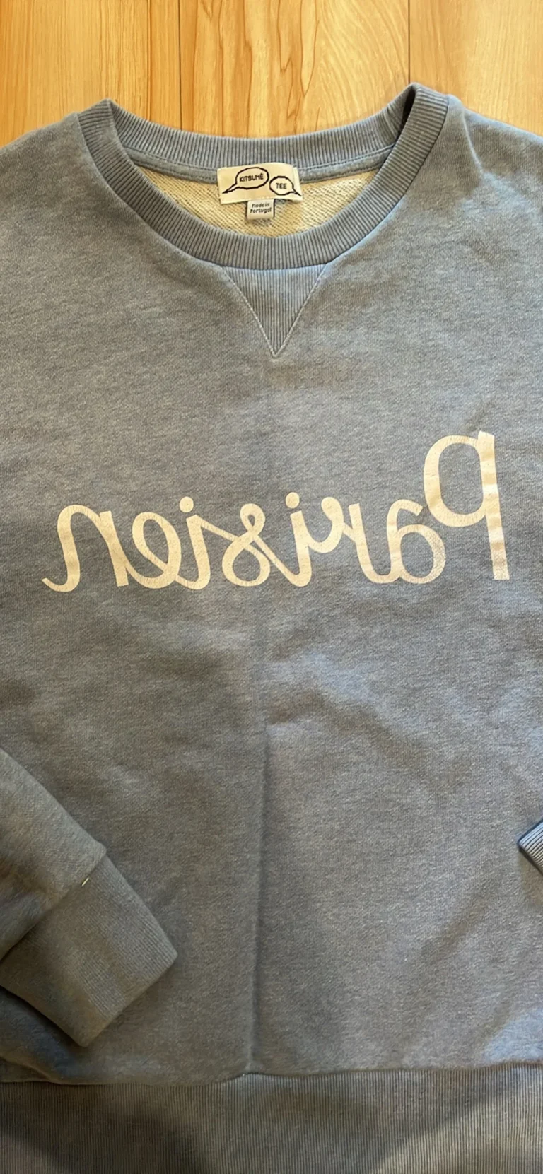 Image for Crewneck Kitsuné Parisien Bleu ciel