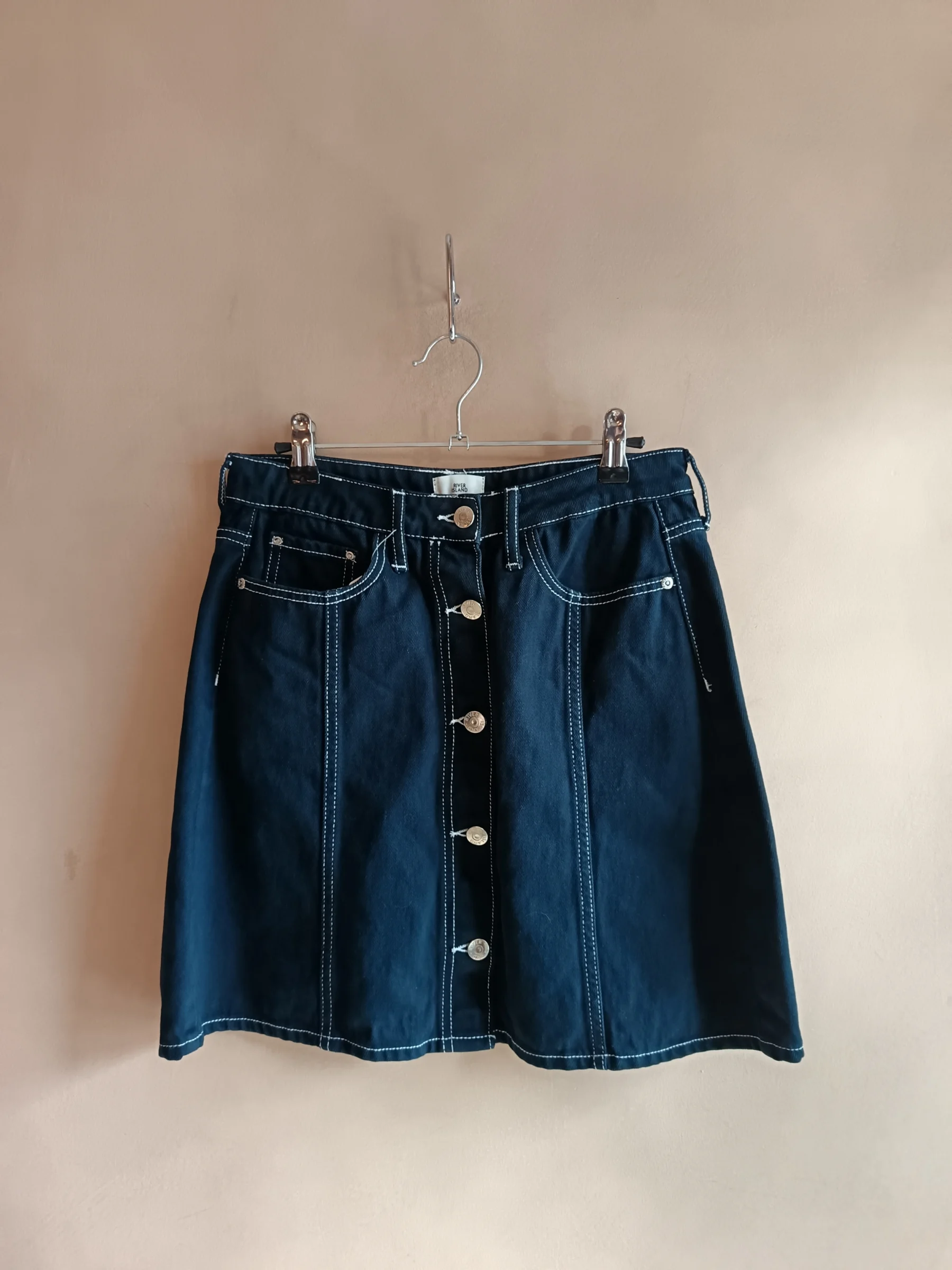 River Island button-up denim mini skirt *Other seconde main