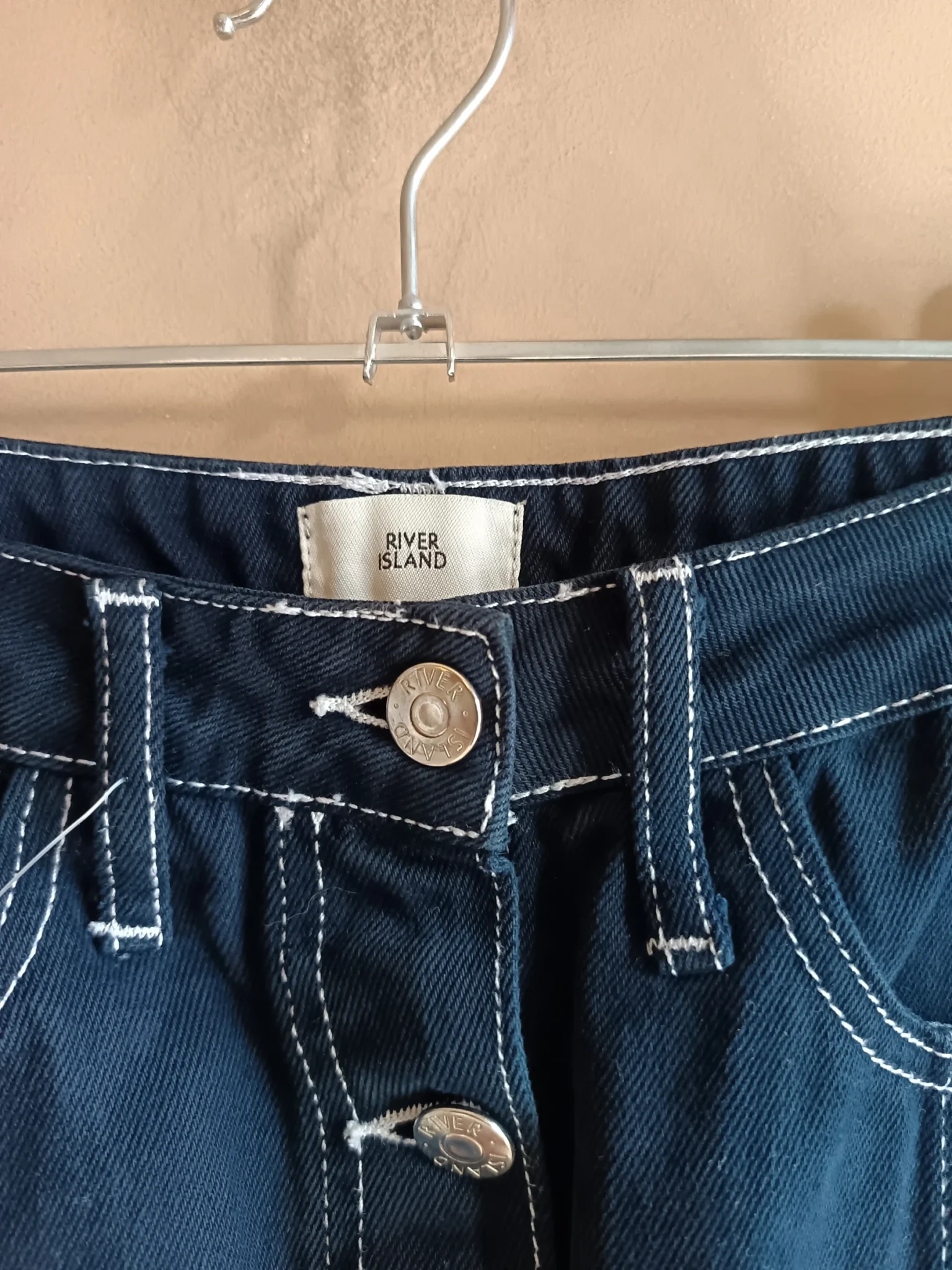Image for River Island button-up denim mini skirt