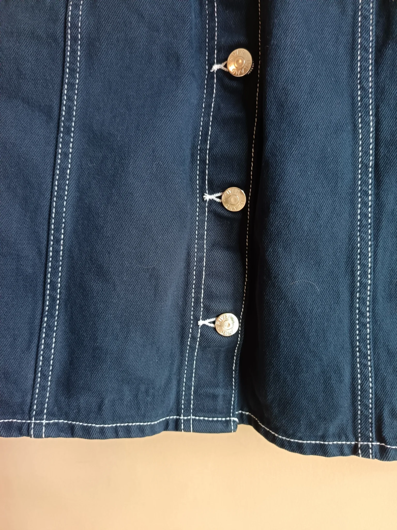 Image for River Island button-up denim mini skirt