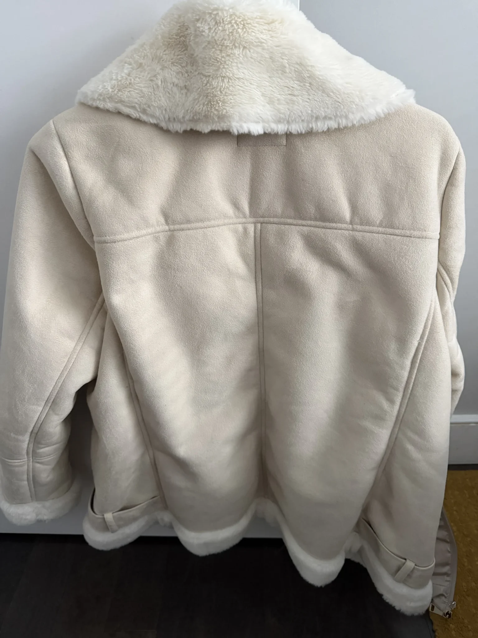 Image for faux satin aviator jacket