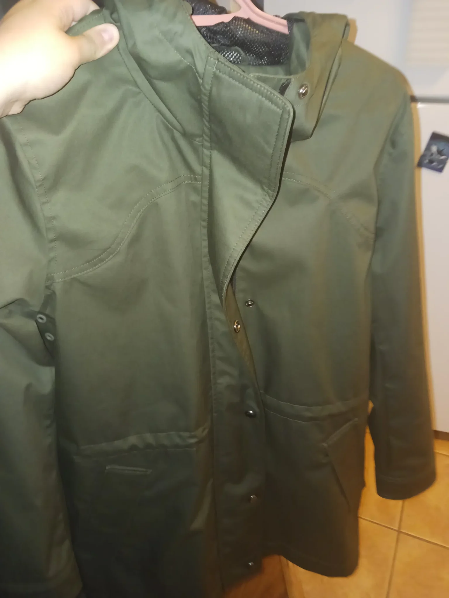 Image for Hunter khaki green raincoat, size Large, new