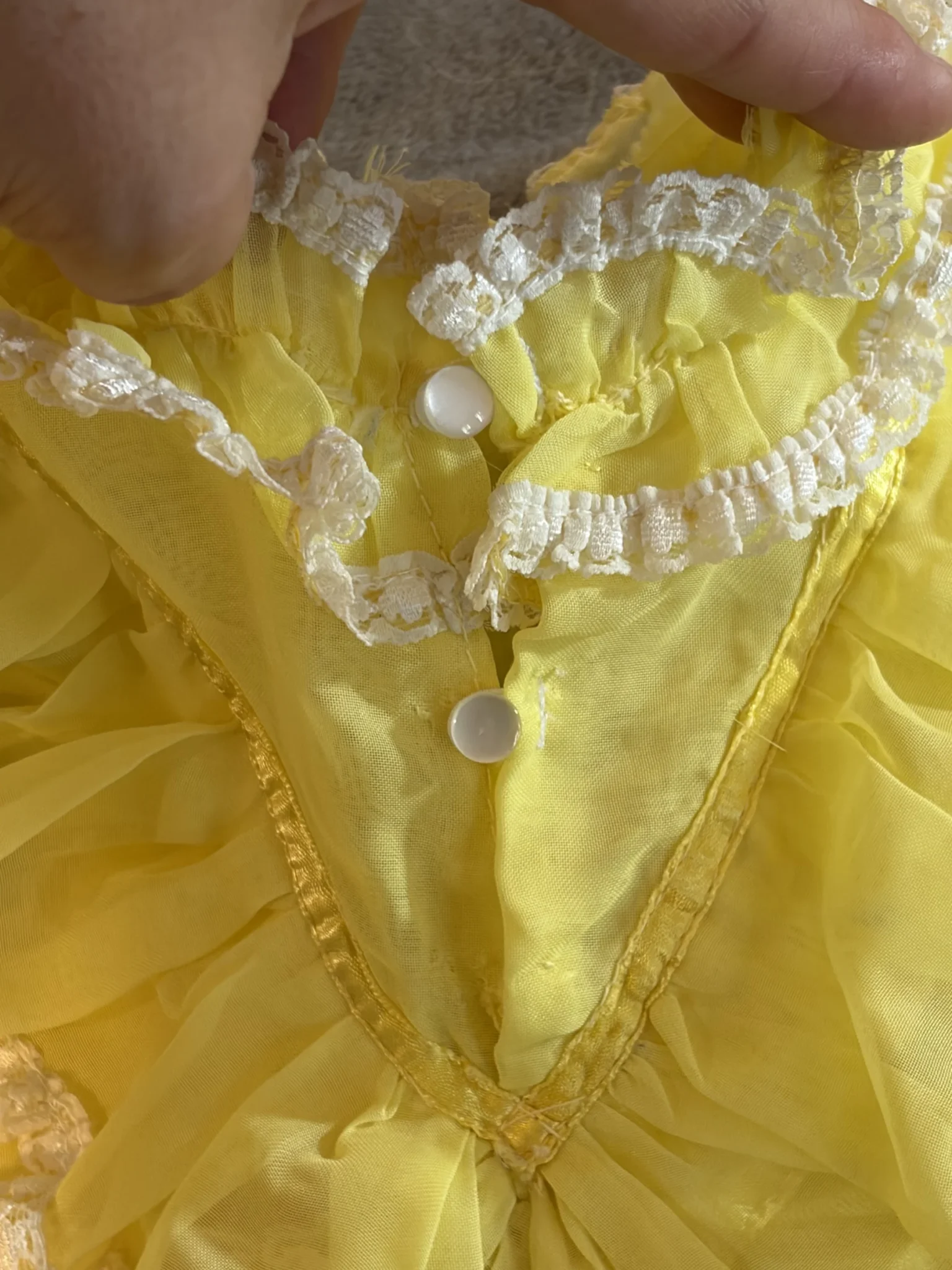 Image for Vintage Girls’ Dress from the 60s/70s in Yellow and Fuchsia – Size 18–24 months / 2T