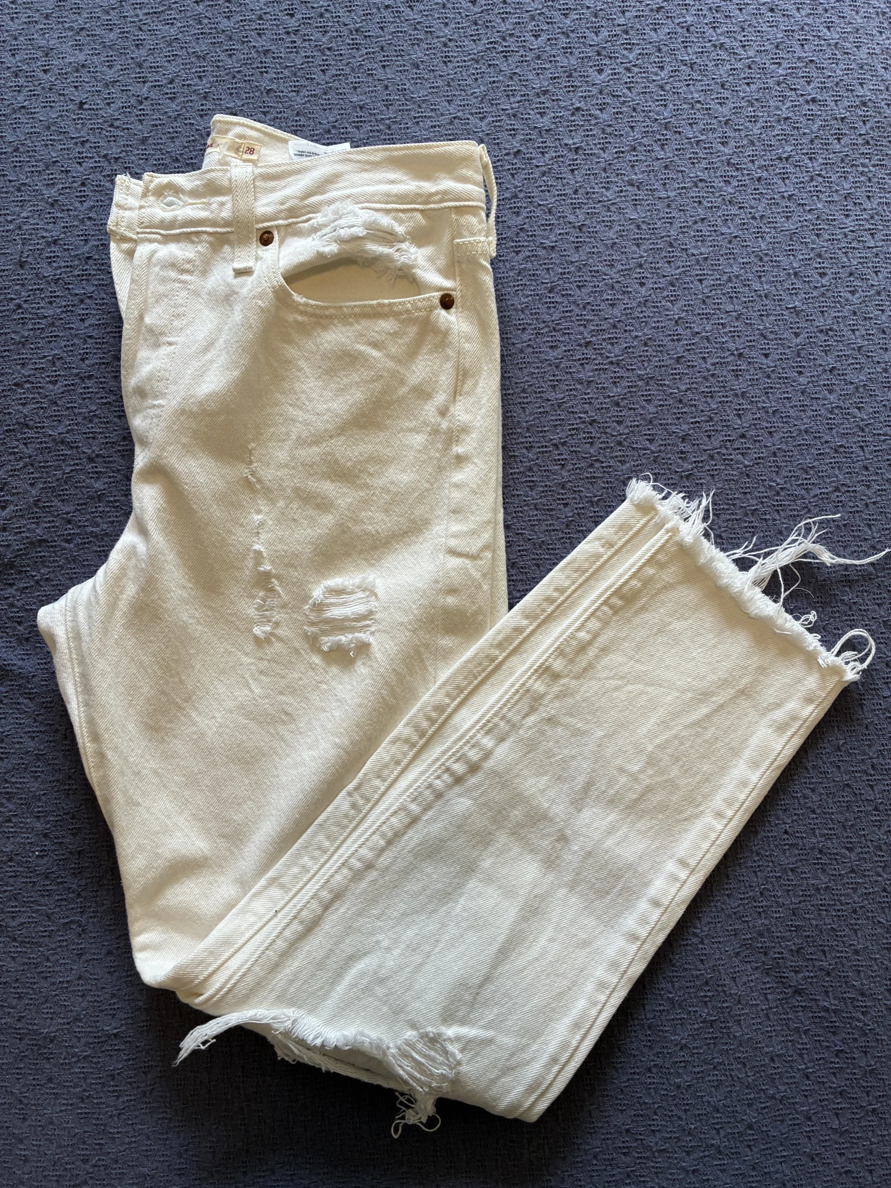White ripped denim jeans - Levi’s Levis seconde main