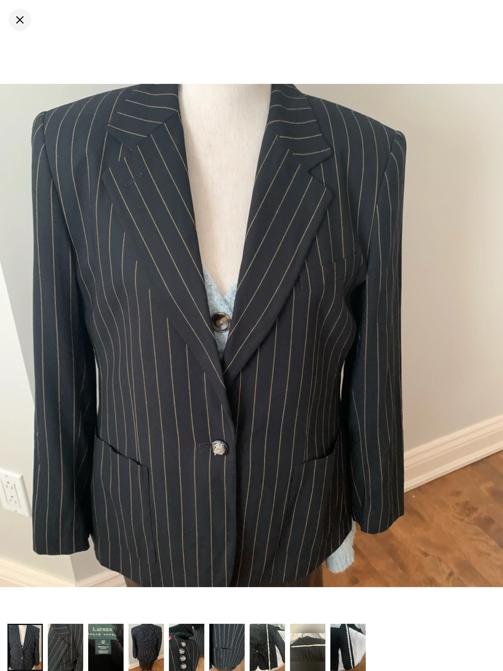 Blazer noir rayée Ralph Lauren Ralph Lauren seconde main
