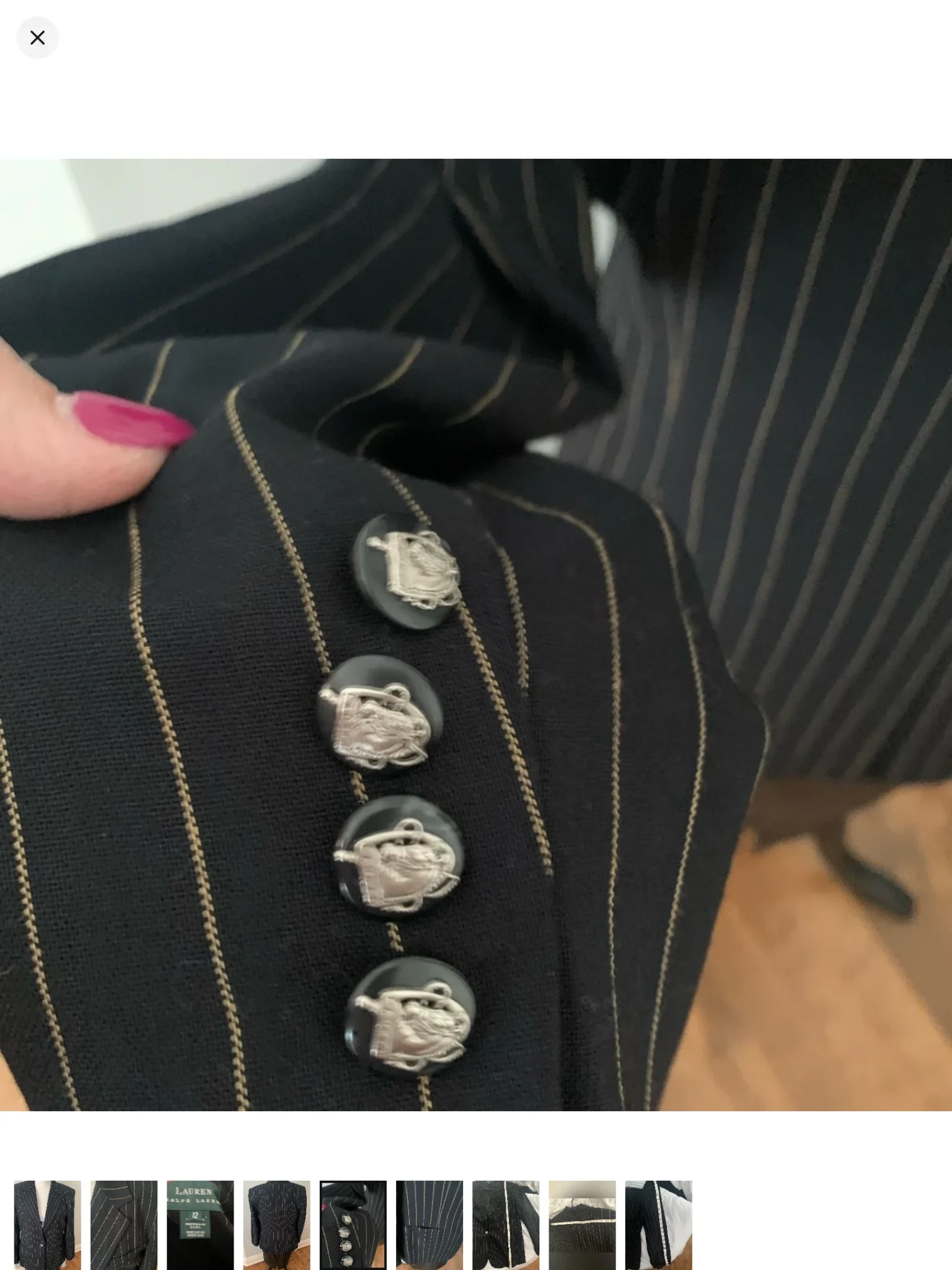 Image for Blazer noir rayée Ralph Lauren