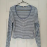 Featured thumbnail for Striped long-sleeved crop top