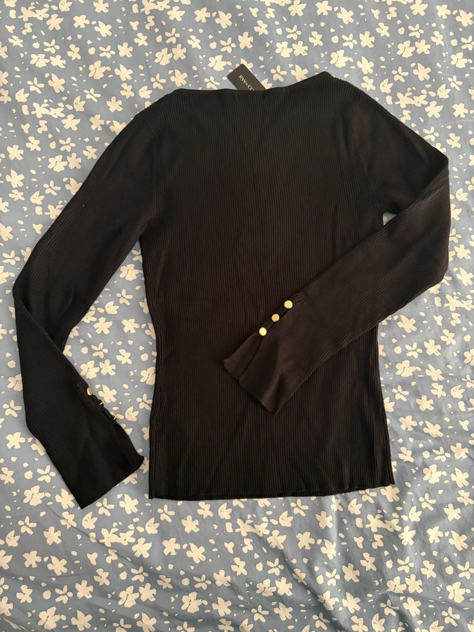 Image for New black ribbed jumper