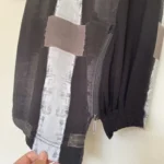 Thumbnail for Naya abstract print dress – Size Small – Black, taupe and grey – Funnel neck – Made in Poland