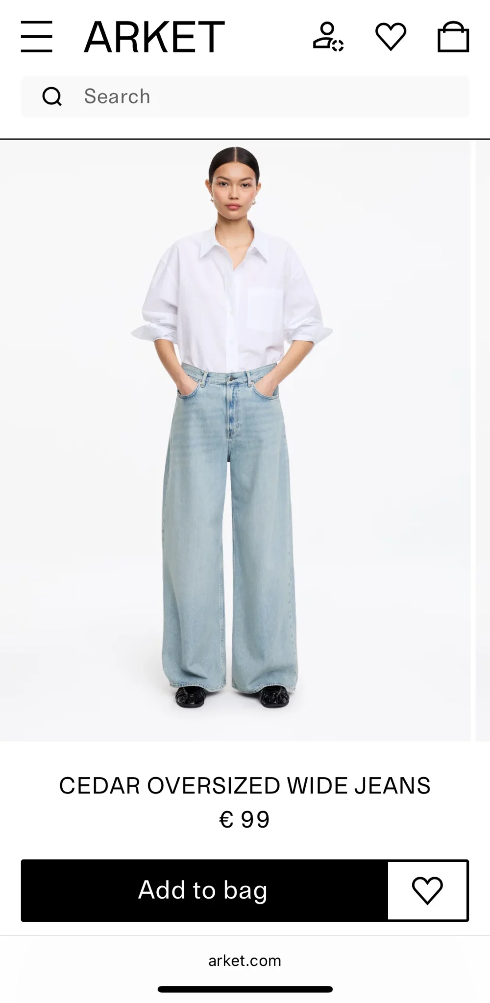 Image for Arket wide-leg jeans