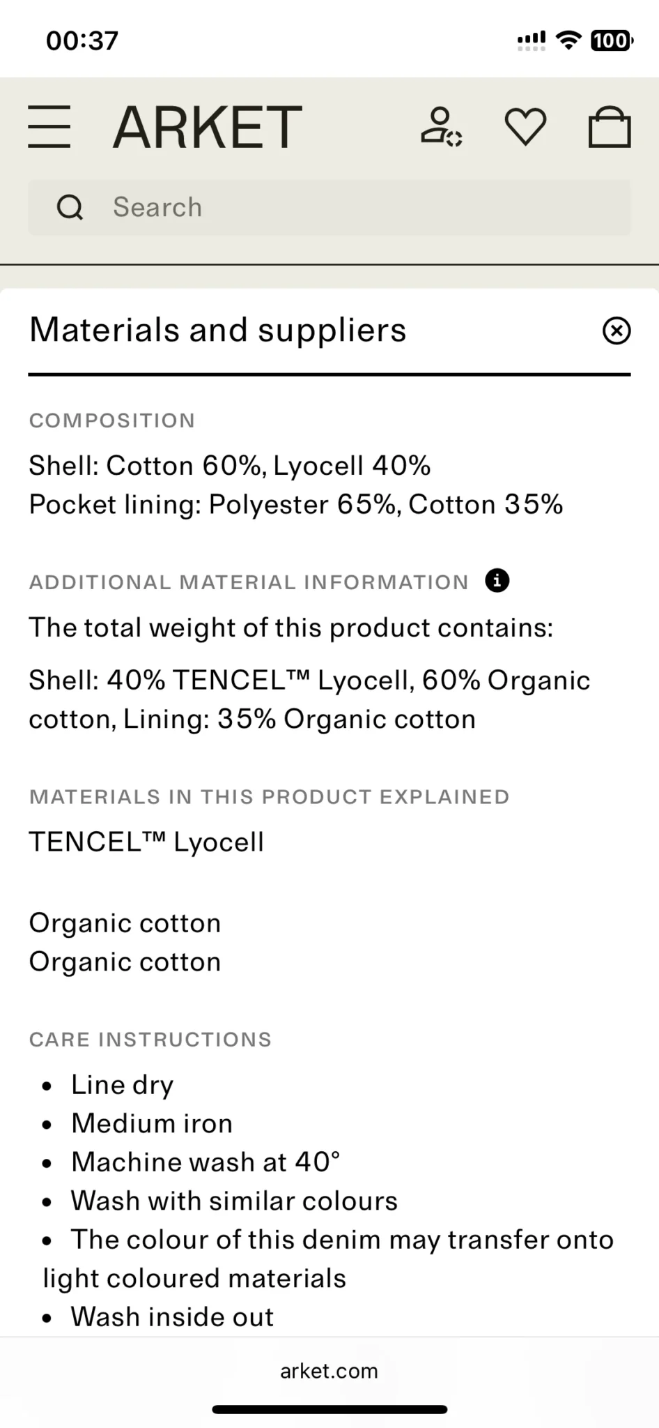 Image for Arket wide-leg jeans