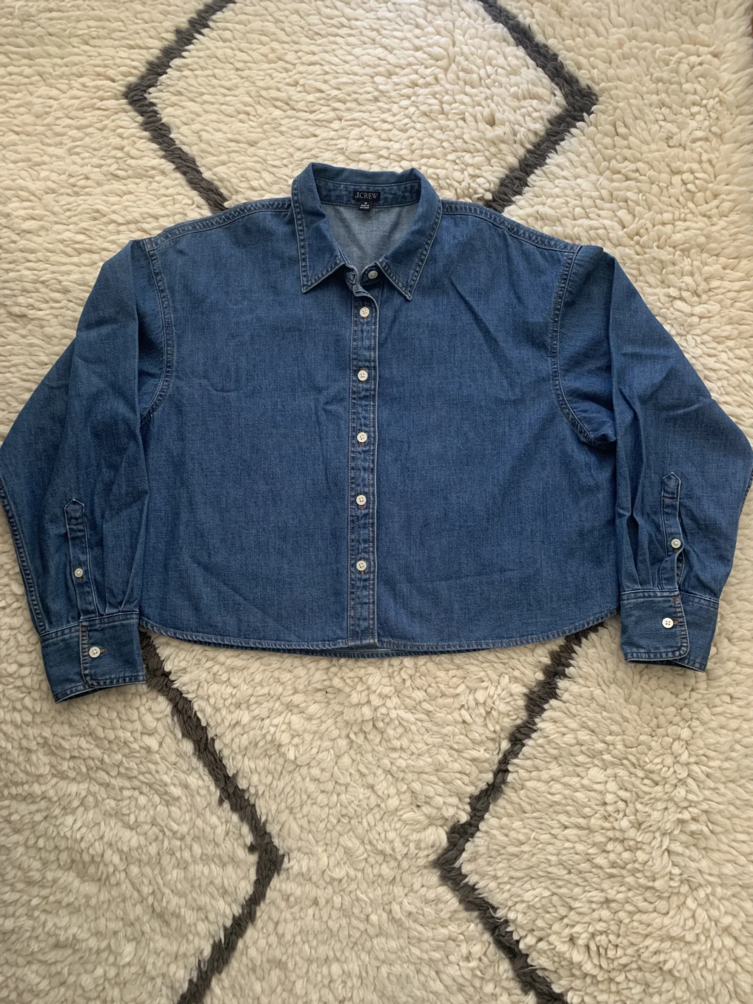 Featured image for J.Crew cropped denim shirt