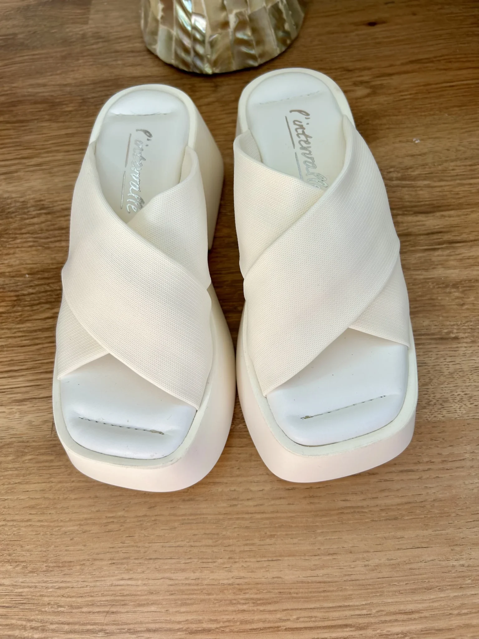 Image for White platform sandals