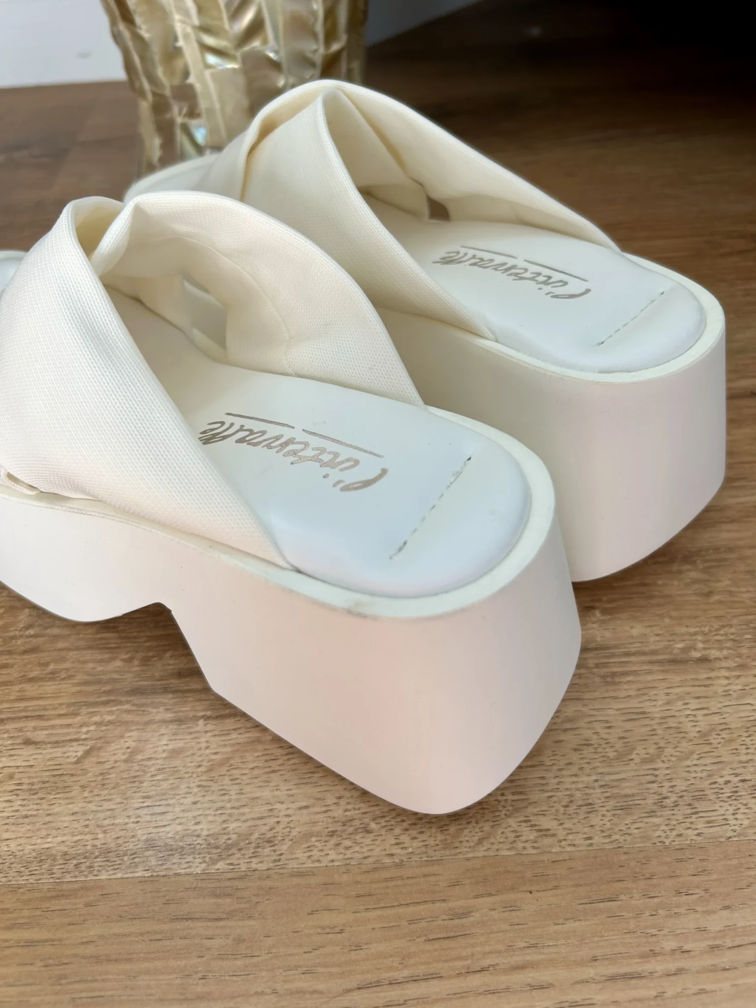 Image for White platform sandals